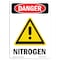 Signmission Safety Sign, OSHA Danger, 7" Height, Nitrogen, Portrait OS-DS-D-57-V-1458 - alternate 1